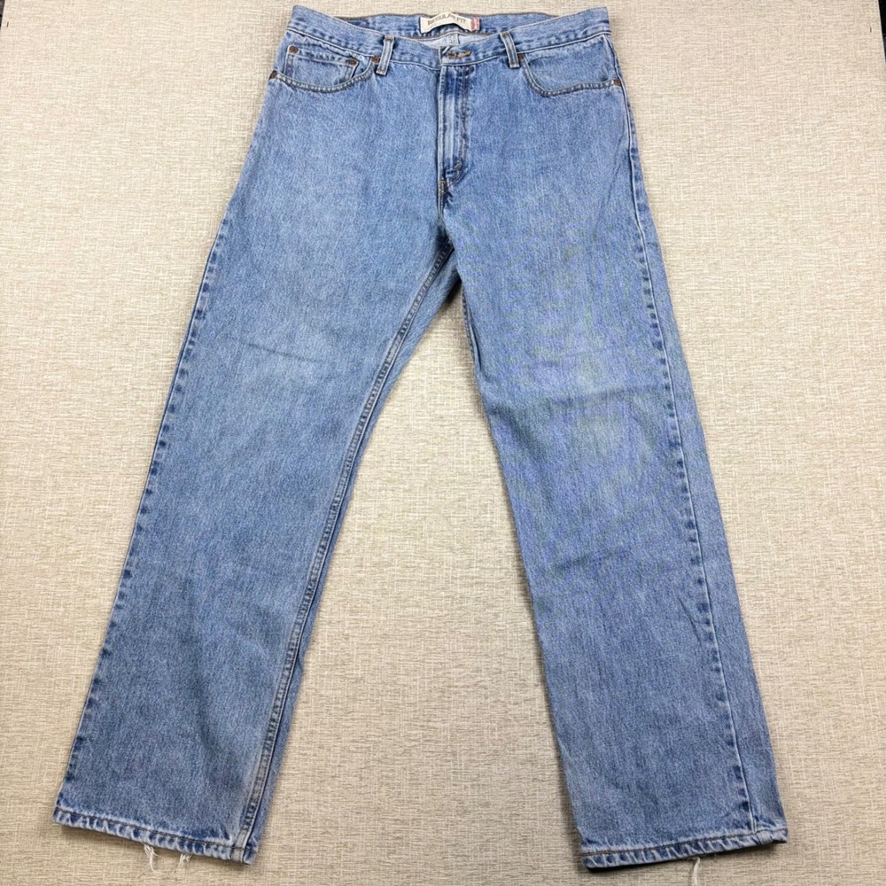 Vintage Levis 505 Mens 36x32 Light Distress Jeans Thigh Faded Festival Denim